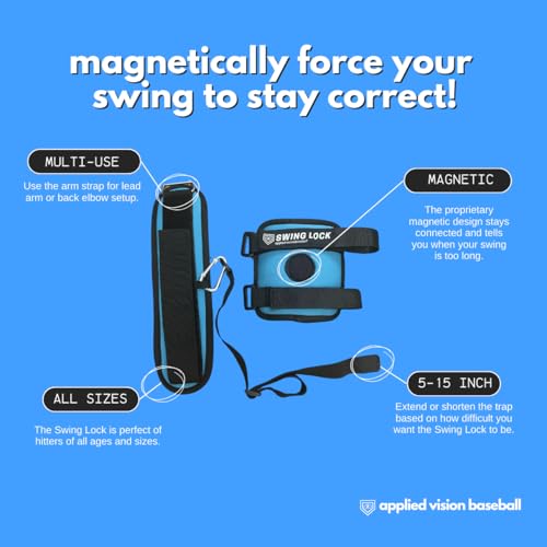 Applied Vision Sports Swing Lock Magnetic Baseball & Softball Batting Swing Trainer, Training Tool, and Batting Aid.