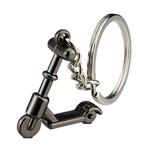 Image of Metal Escooter Kick Scooter Keyring Keychain Keyfob (Black Scooter)