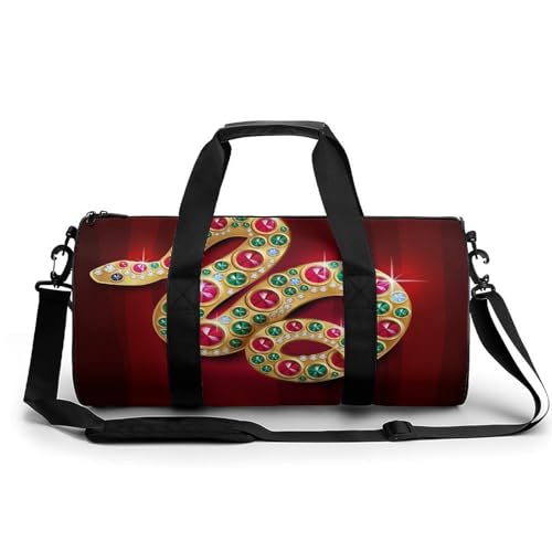 Sac de sport serpent or pour gym et voyage week-end de 45cm