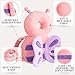 JumiLux Baby Head Protector Backpack (9 to 24 Months) - Cute Head Guard Pillow with Knee Pads and Socks, Crawling and Walking Safety Set, Toddler Head Cushion Backpack, Gift, Lavender Pink Butterfly