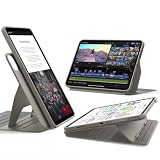 ESR iPad Pro 13インチ ケース M5/M4（2025/2024）対応 着脱式マグネットカバー 単体使用可能 縦横対応 9段階角度調整スタンド Pencil Pro/USB-C対応 耐衝撃 オートスリープ Shiftシリーズ チタン