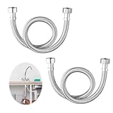 kclkda Pair of Braided Flexible Pipe, British Standard Pipe 1/2" x 1/2" BSP 300mm Stainless Steel Flexible Tap Connector, Rust-Free Flexible Hose for Bathroom, Kitchen Sink, Basin & Toilet - Image 1