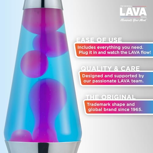 The Original Lava® Lamp - 14.5" Techno Chrome - Classic Liquid Motion Lamp - Pink Lava and Blue Liquid - Item #2097 (Amazon Exclusive) by Lava - Image 2