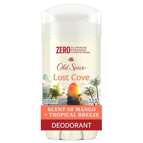 Image of Old Spice Aluminum Free Deodorant for Men, 24 /7 Lasting Freshness & Long Lasting Scent, 24 /7 Sweat & Odor Protection, Lost Cove with Mango + Tropical Breeze Scent, 3.0 oz