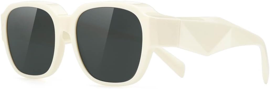 Meeloog Polarized Small Fit Over Glasses Sunglasses for Women, Vintage Retro Rectangle Covers Shades UV Protection MST0064