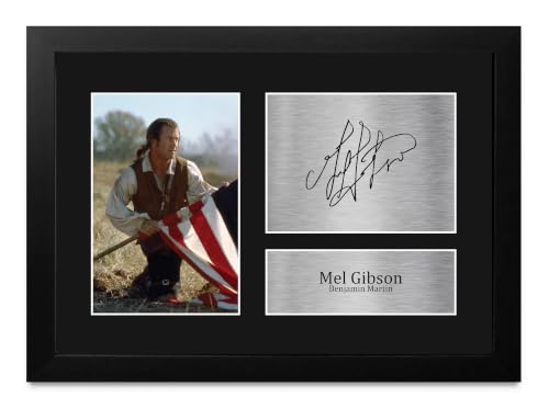 Cuadro enmarcado de El Patriota con foto de Benjamin Martin firmada por Mel Gibson