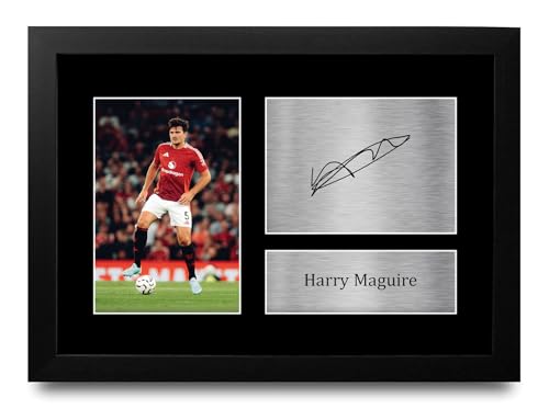 Photo Harry Maguire signée cadre A4 pour décorer un bureau de fan