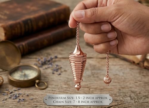 Image of Shree Yantra Openable Copper Pendulum for Reiki Healing, Dowsing & Chakra Balancing - Designer Divination & Meditation Tool for Energy Cleansing