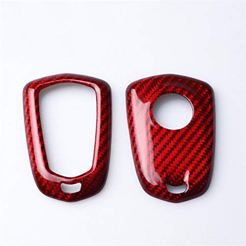 Pexorin ���b�h&�u���b�N�J�[�{���t�@�C�o�[�A�X�}�[�g�A�����[�g�L�[�P�[�X�L�[�J�o�[�V�F���A�L���f���b�N�ACTS XTS XT5 ATS ATS-L XLS SRX CT6 ESCALADE�X�^�C�����O�p �L�[�z���_�[�J�o�[(Circle red)