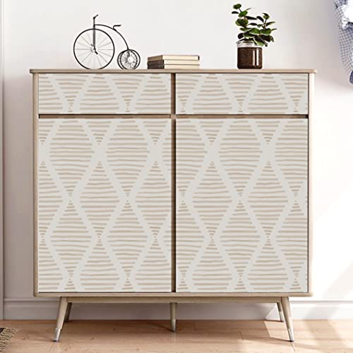 Image of Modern Peel and Stick Wallpaper Boho Geometric Contact Paper 17.3''x78.8''
