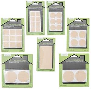 Felt Protectors 7 Assorted Styles in 147 pcs Flr Display Ea in Home Blc, Case of 147