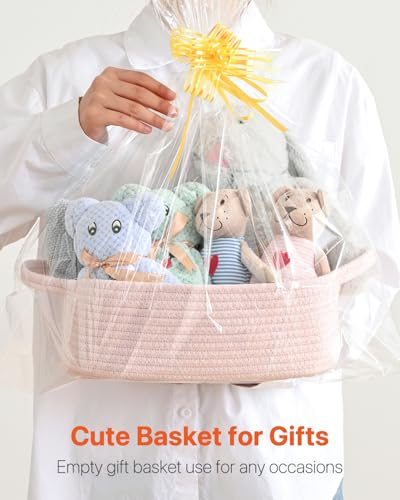 Small-Woven-Basket-12-x-8-x-45-Inches-Small-Storage-Baskets-for-Organizing-Gift-Baskets-Empty-Cute-Small-Rope-Shelf-Closet-Storage-Bins-Baskets-for-Shelves-Dog-Toy-Basket-3-Packs-Light-Pink Small Woven Basket 12 x 8 x 45 Inches Small Storage Baskets for Organizing Gift Baskets Empty Cute Small Rope Shelf Closet Storage Bins Baskets for Shelves Dog Toy Basket 3 Packs Light Pink