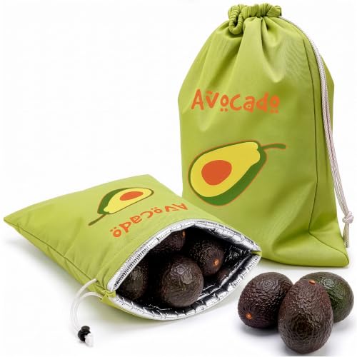 Avocado Storage Bag, 13.8 x 10.6 in, Reusable Produce Bags for Fridge