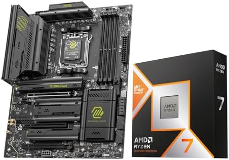 Micro Center AMD 9850X3D Processor with MSI MAG X870E Tomahawk Motherboard | CPU Motherboard Combo, AI Ready, Ryzen 7, AM5, DDR5, PCIe 5.0, M.2 Gen5, USB 40Gbps Type C, Wi-Fi 7, ATX Gaming Motherboard