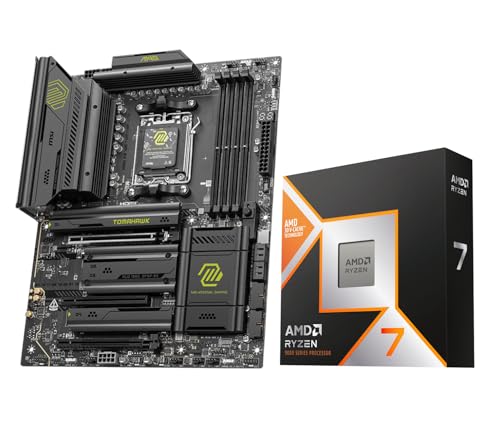 MICRO CENTER AMD Ryzen 7 9850X3D CPU Processor with MSI MAG X870E Tomahawk WiFi ATX Motherboard (DDR5, PCIe 5.0, M.2 Gen5, Wi-Fi 7, 5G LAN)