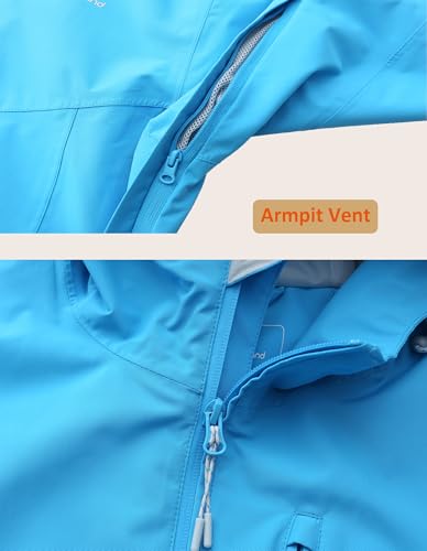 Image of NORDIC OUTLAND Mens Lightweight Hooded Waterproof Rain Jacket Breathable Raincoat Shell for Outdoor Mountain Hiking