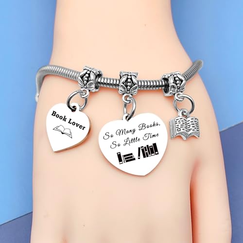 Book Lover Gifts for Women Book Bracelet Reading Gifts for Book Lovers Reader Gifts Daughter Birthday Gifts from Mom Granddaughter Gifts from Grandma Coworker Gifts Friendship Gifts from Sister2