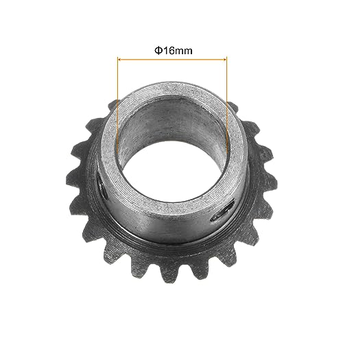 sourcing map 2Stk Kegelrad 1M 20 Zähne 16mm Welle Loch 1:1 Kegelförmig Kegelrad Ritzel 45# Stahl 1.5 Modul 90° Lenkgetriebe für Hardware Mechanische Drehung