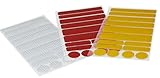 Dank verschiedener Aufklebergrößen geeignet für: Kinderwagen uvm. 42-teiliges Set mit verschieden Größen: 6 x 80 x 12 mm | 6 x 80 x 15 mm | 6 x 80 x 20 mm | 12 x 40 x 12 mm | 12 Kreise mit Ø18mm. Die Aufkleber ersetzen keine passiven Beleuchtungselemente an Fahrrädern gem. Deutscher StVO