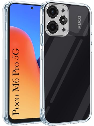 Image of Jkobi Back Cover for Poco M6 Pro (Silicone Clear Shockproof Case with Camera Protection | Soft and Flexible | Transparent)