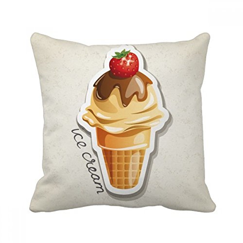 Coussin carré chocolat et fraise 40x40 cm pour décoration canapé