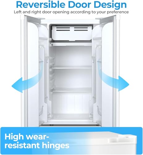 Image of COWSAR 3.2 Cu.Ft Mini Fridge with Freezer, Freestanding Compact Refrigerator with Reversible Door & 7-Speed Thermostat, Small Fridge for Office, Apartment, Gameroom (WHITE)