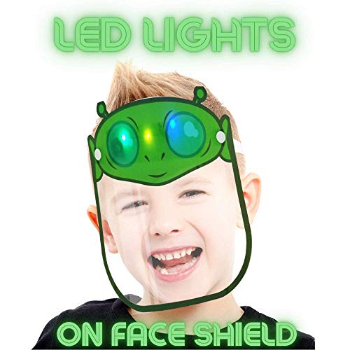 Led 3 Pack Character Animation Design Face Shield For Kids With Led Light - Clear Visor With Comfortable Elastic Band And Sponge, Boys #TOP3