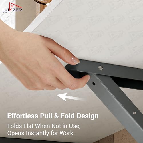 Image of Lukzer Engineered Wood Wall Mounted Folding Table for Kitchen, Computer, Workstations Multi-Function Computer Desk Workbench (MT-002 / White / 80 x 40 cm) DIY (Do It Yourself)