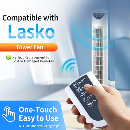 FQOUG Replacement Remote for Lasko Wind Curve Tower Fan 2551 2554 2559 4824 T32202 T36212, Compatible with T42905 Oscillating Tower, T48331 XtraAir Tower
