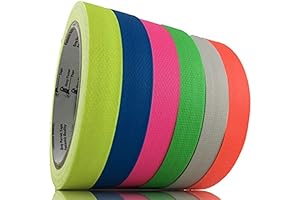 GreyParrot UV Blacklight Tape (6 Pack, 6 Colors, 50ft Per Roll)