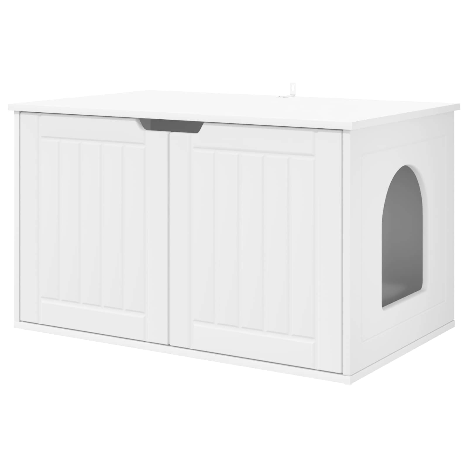 Maison pour chat cachée et sécurisante niche moderne en bois blanc pour apaiser votre animal