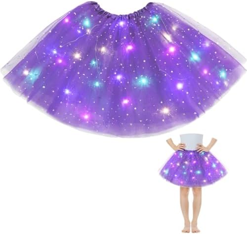 AYBUY Tüllrock Damen LED Tütü Kinder, Tutu mit Futter, Kinder Teenager Tutu Party für Weihnachten Verkleidung Karneval Halloween Geburtstag Party Halloween, 30CM