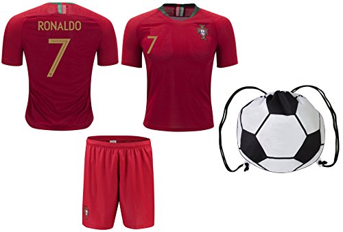 PFC Cristiano Ronaldo Portugal Home Long/Short Sleeve Kids Jersey Shorts Set Youth Sizes