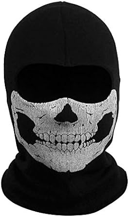 Ghost Mask Men Skull Balaclava Black Full Head Windproof Skeleton Ski Mask for Sport Halloween Cosplay Costume Props