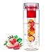 Basily Infuser Water Bottle - 28 ounce - Made with Commercial Grade Tritan - PLUS Recipe Ebook INCLUDED, Red