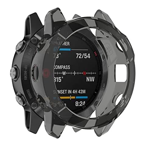 HOMTERN Cases Compatible with GARMIN Fenix 6X and Fenix 6X Pro Case,Flexible TPU Heavy Protective Cover Shell Shockproof Scratch-Proof Protector Case Cover