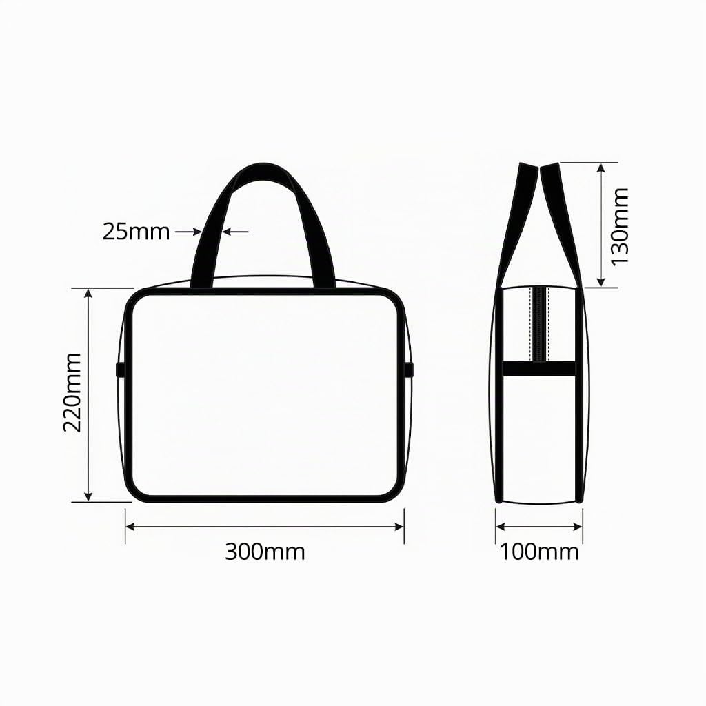 QWORK® 6 Pièces Sacs de Rangement Jouets 30x10x22 cm, Transparent PVC Boite Organiseur avec Poignée, pour Articles de Toilette, Ranger Peluches