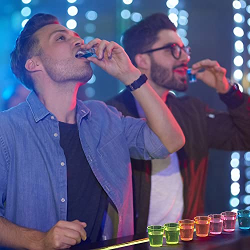 Matana 150 Neon Plastic Shot Glasses (1Oz), Party Shot Cups For Wine Tasting, Condiments, Sauce, Jello Shots & More - Sturdy & Reusable #TOP4