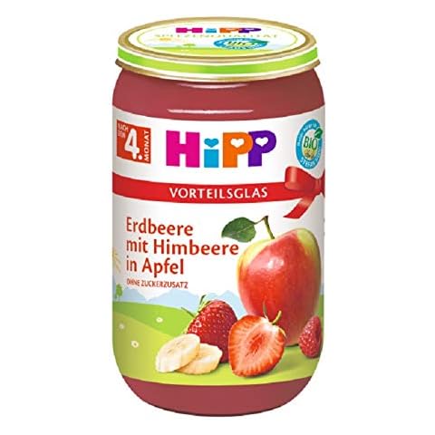 Hipp Früchte, Erdbeere mit Himbeere in Apfel, 6er Pack (6 x 250 g) Cover
