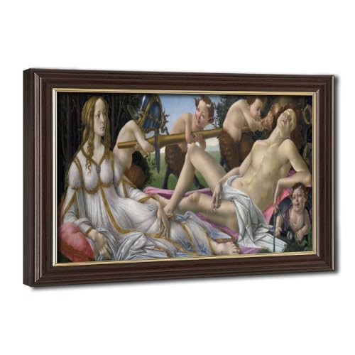 Vénus et Mars Botticelli Toile Encadrée Décoration Murale Tableau 20x30