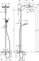 hansgrohe Crometta E - Duschsystem mit Wannenthermostat, Regendusche (240 x 240 mm) mit Wannenarmatur, Handbrause (2 Strahlarten), Schlauch, Brausestange und eckiger Kopfbrause, Chrom, 27298000 – Ansicht 5