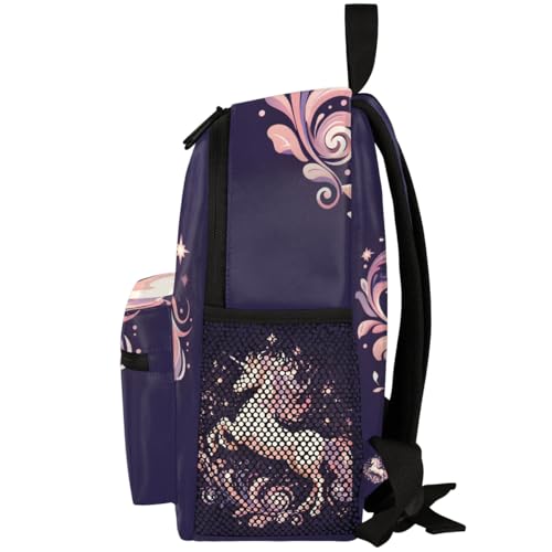 Custom Name Unicorn Backpack for Kids Girls Toddler, Personalized Children Kindergarten Preschool Bookbag, Travel Daypack Nursery Daycare,Blossom step by step4