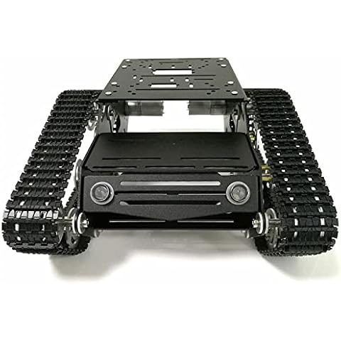 Professional YP100 Metal Robot Tank Car Chassis Kit with 2pcs Encoder DC Motor for Arduino/Raspberry Pie/MicroBit, Caterpillar Tracked Crawler for DIY Maker Steam Education Robotics Platform Model Cover