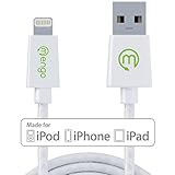 Mengo MG100 MFI Braided Tangle-Free Lightning to USB Cable, 2M - Retail Packaging - White