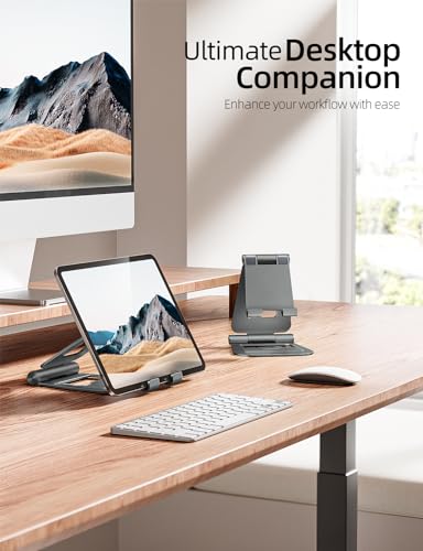 image for Nulaxy Aluminum Dual Foldable iPad Stand, Fully Adjustable Desktop Tab
