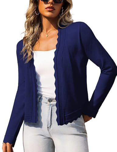 Image of OmicGot Women's Long Sleeve Cardigan Sweaters Open Front Cropped Bolero Shrugs for Dresses S-XL
