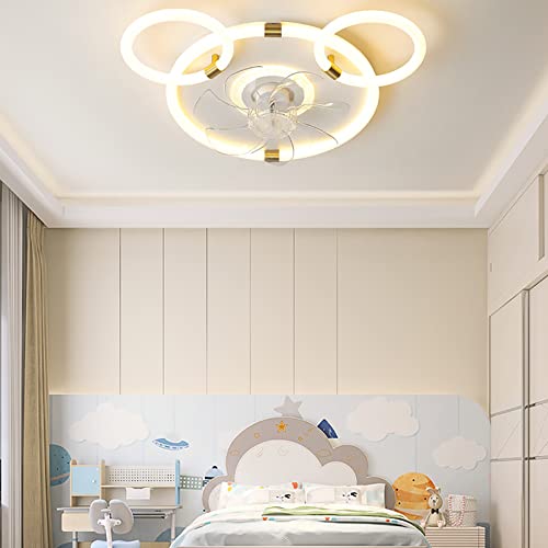 Ventilateur de plafond avec lampes et moteur DC silencieux pour chambre à coucher