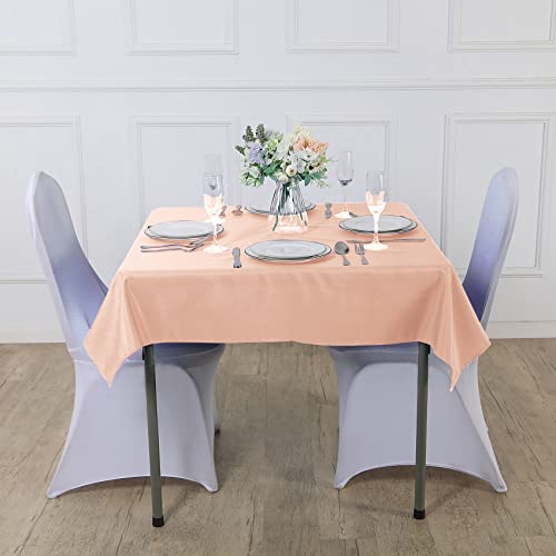 Cupuamon Square Tablecloth 90x90 inch Washable Polyester Fabric Table Cloth for Wedding Party Dining Banquet Decoration（90x90,Dusty Pink） by Cupuamon - Used condition - Image 6