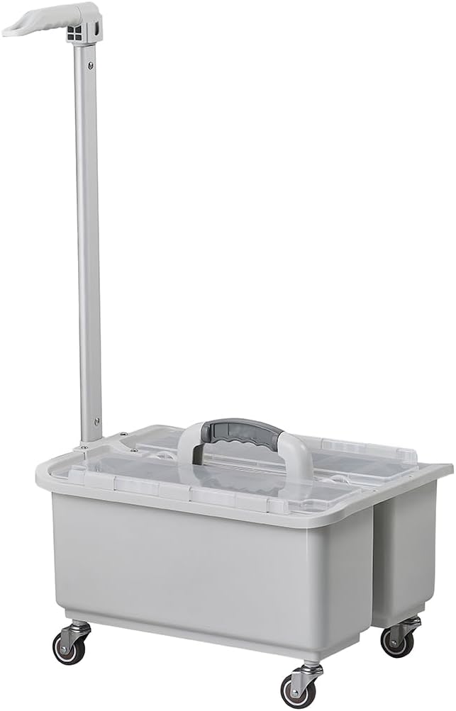 Dolphy Multifunctional Supply Cleaning Caddy with Handle Bucket with Transportation Wheel