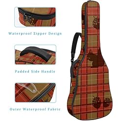 Housse de protection rembourrée pour guitare acoustique classique Motif écossais et écureuil, Multicolore 01., 42.9×16… - Les Beatles, Paul McCartney, John Lennon, RIngo Starr, George Harrison Housse de protection rembourrée pour guitare acoustique classique Motif écossais et écureuil, Multicolore 01., 42.9x16… – Image 4